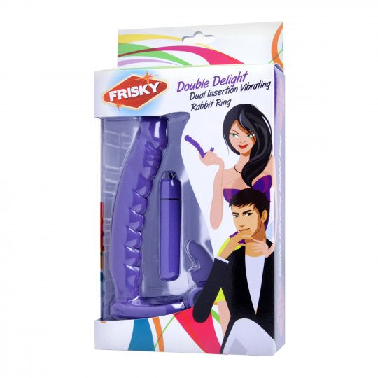 Double Delight Dual Penetration Vibrating Rabbit Cock Ring Code: AD625