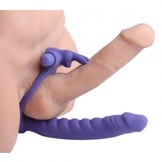 Double Delight Dual Penetration Vibrating Rabbit Cock Ring Code: AD625