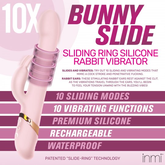 10X Bunny Slide Ring Silicone Vibrator Code: AG962