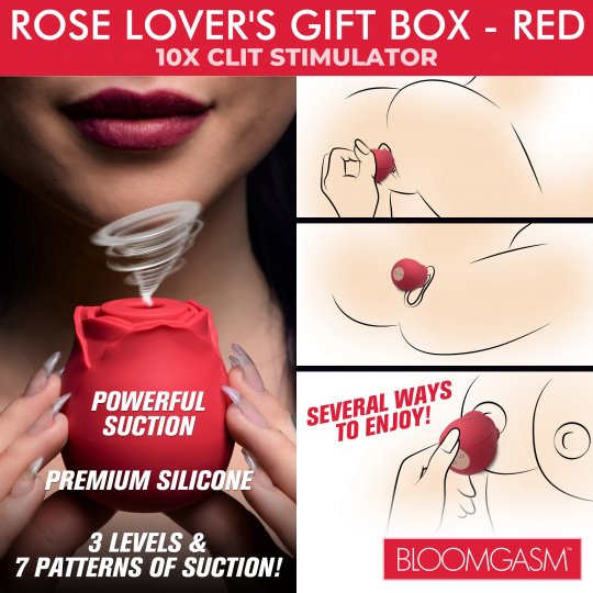 The Rose Lover's Gift Box 10X Clit Suction Rose - Red Code: AH128