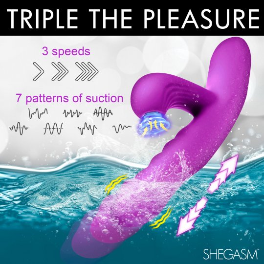 Thrust Wave Thrusting and Sucking Silicone Rabbit Vibrator Code: AH436