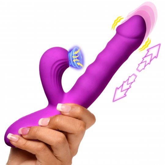 Thrust Wave Thrusting and Sucking Silicone Rabbit Vibrator Code: AH436